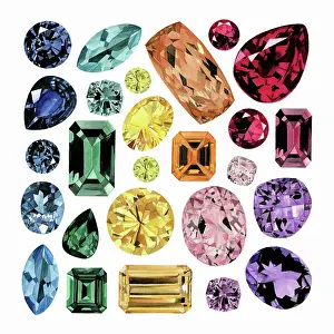 Stone Prints: Watercolor painting of lots of different gemstones
2134856