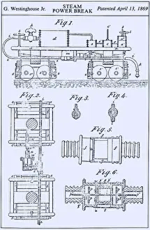 Engineering Prints: Westinghouse Steam Power Brake Patent, 1869