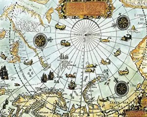Scandinavia Prints: Willem Barentsz, Arctic Map, 1588