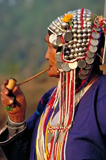 Primitive Prints: Woman of the Akha Hill tribe. Thailand