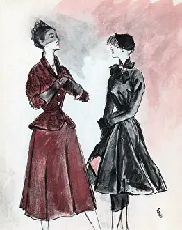 Vintage Nostalgia Prints: Women's Fashion, Maggy Rouff, 1951