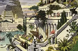Ancient Prints: Wonders of the Ancient World, Hanging Gardens of Babylon