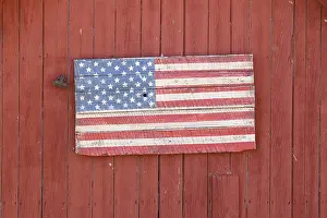 Flag Prints: Wood shed flag Vermont - USA