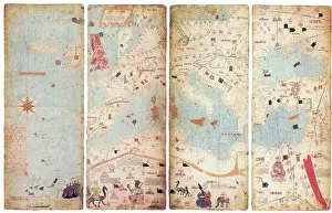 14th Prints: World Map, Catalan Atlas, 1375