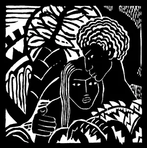Arts Prints: WPA Art, Couple Embracing