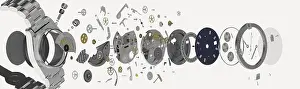 Horizontal Prints: Wristwatch, Exploded-view Diagram