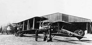 Aircraft Prints: WWI, Albatros with Gotha, German Fighter Planes