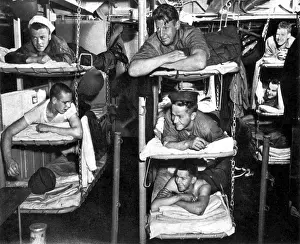 Warfare Prints: WWII, USN Sailors in Bunks, 1943