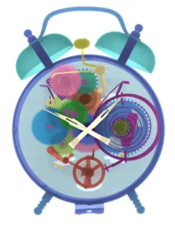 Radiographs Prints: X-ray of an Alarm Clock