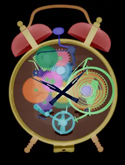 X Rays Prints: X-ray of an Alarm Clock
