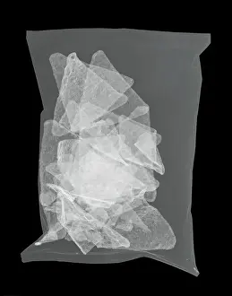 Corn Prints: X-ray of a bag of Corn Chips