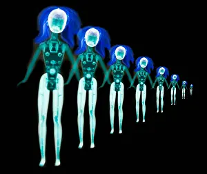 Advertisement Prints: X-ray of Barbie Dolls