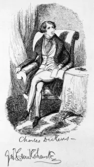 Novelist Prints: Young Charles Dickens, English Author