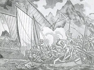 Flag Prints: Zheng Yi's Pirates Capture John Turner, 1806