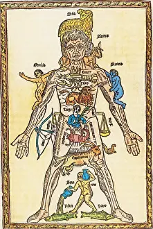 Quackery Prints: Zodiac Man, 16th Century